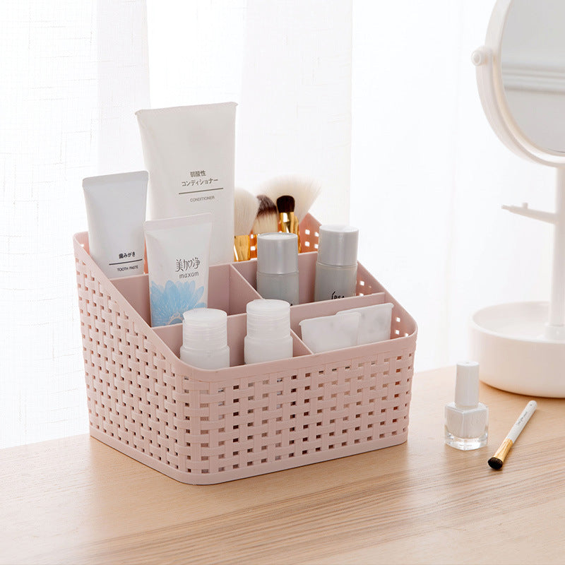 Rattan cosmetic storage box