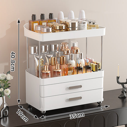 2 Drawers Makeup Organizer - 4 Tier Bathroom Organizers