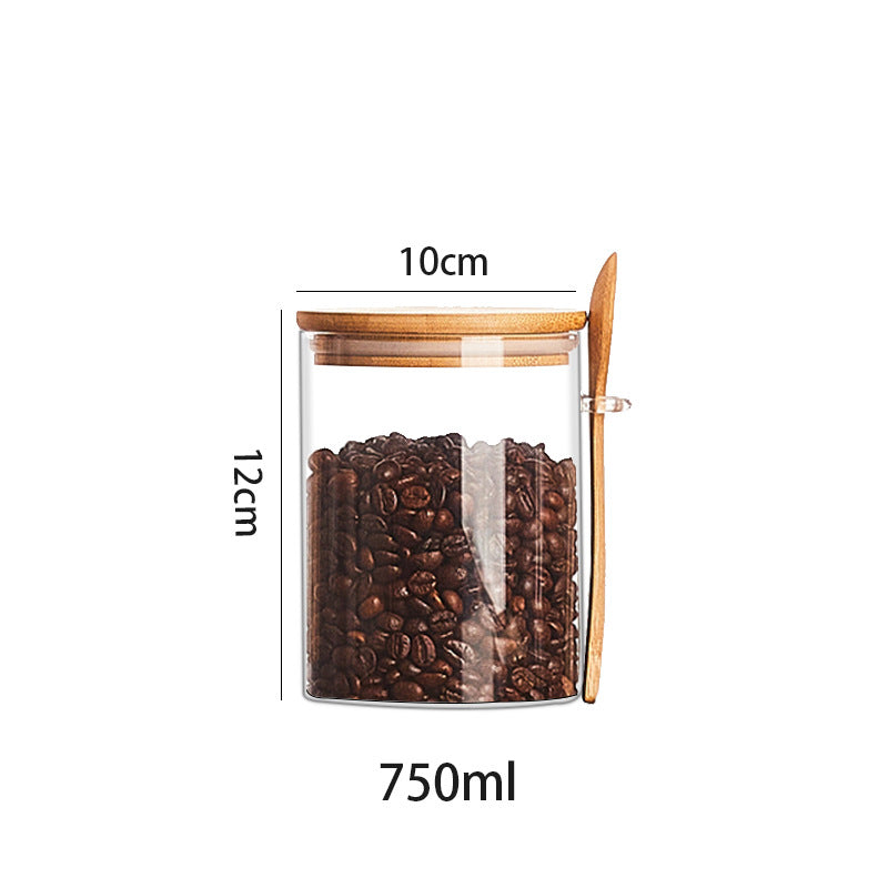 Wood Spoon Glass Food Storage