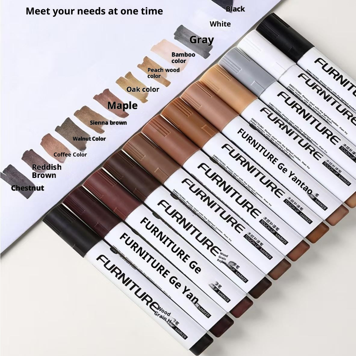 Wood Grain Paint Fixer Oily Marking Repair Scratches Solid Wood Composite Wood Floor Painting Pen