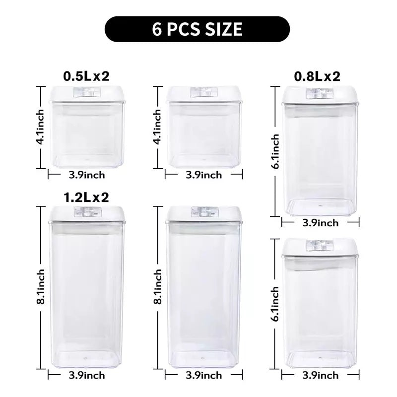 6pcs Set Easy Lock Food Storage