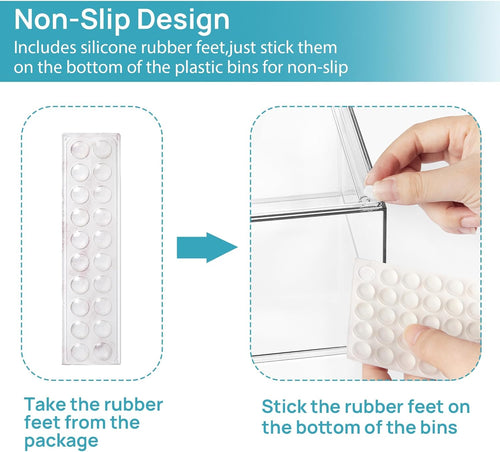 1 2 4 Pack Clear Stackable Storage Drawers